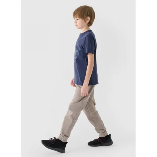 Chlapčenské zateplené tepláky 4F JUNIOR TROUSERS-JWAW24TTROM760-26S-WARM LIGHT GREY