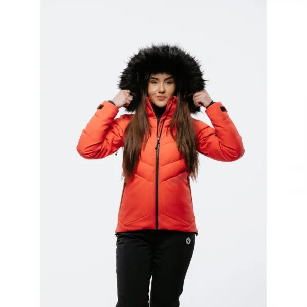 Dámska lyžiarska bunda s kapucňou BLIZZARD W2W Ski Jacket Lavarone, hot coral