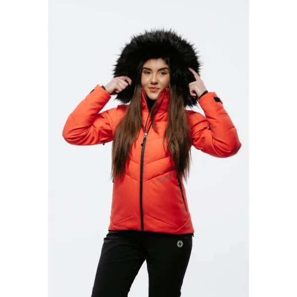 Dámska lyžiarska bunda s kapucňou BLIZZARD W2W Ski Jacket Lavarone, hot coral