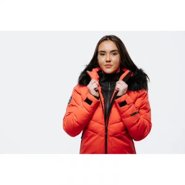 Dámska lyžiarska bunda s kapucňou BLIZZARD W2W Ski Jacket Lavarone, hot coral
