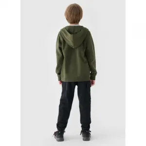 Chlapčenské zateplené tepláky 4F JUNIOR TROUSERS-JWAW24TTROM760-20S-DEEP BLACK