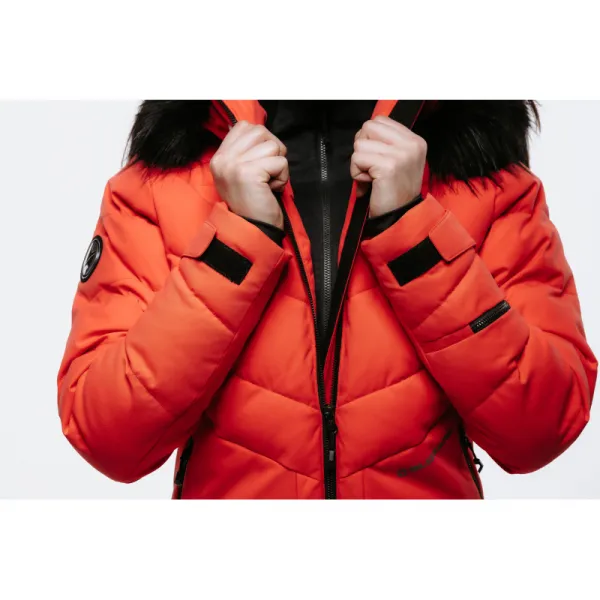 Dámska lyžiarska bunda s kapucňou BLIZZARD W2W Ski Jacket Lavarone, hot coral