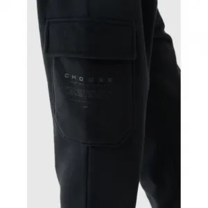 Chlapčenské zateplené tepláky 4F JUNIOR TROUSERS-JWAW24TTROM760-20S-DEEP BLACK