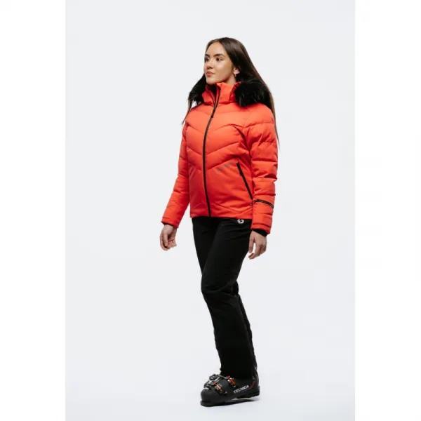 Dámska lyžiarska bunda s kapucňou BLIZZARD W2W Ski Jacket Lavarone, hot coral