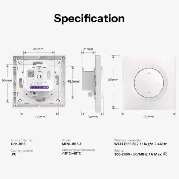 Smart spínač žalúzií a roliet SONOFF MINI-RBS-E Matter