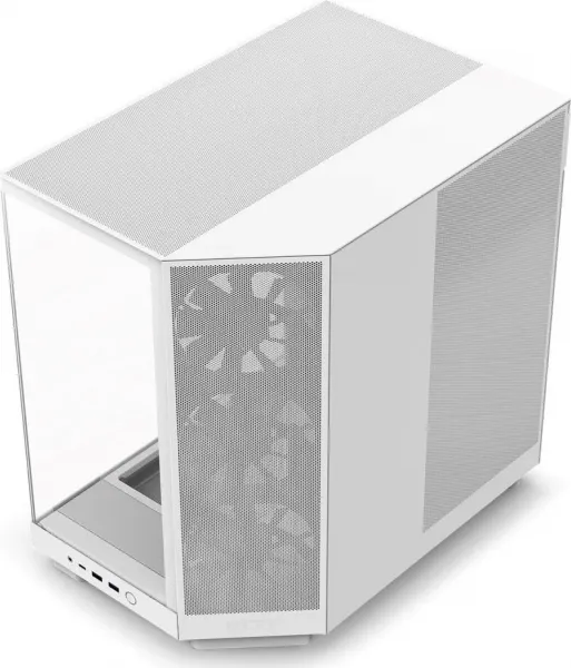 NZXT skříň H6 Flow dvoukomorová / MidT / 3x120mm fan / 2xUSB 3.2 / USB-C / prosklená bočnice i čelo / bílá