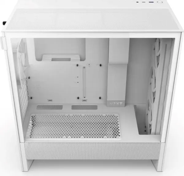 NZXT skříň H5 Flow RGB edition / 1x360 mm RGB core fan / 1x120mm / USB 3.0 / USB-C 3.1 / průhledná bočnice / mesh /bílá