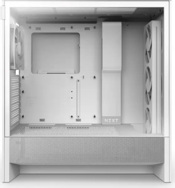 NZXT skříň H5 Flow RGB edition / 1x360 mm RGB core fan / 1x120mm / USB 3.0 / USB-C 3.1 / průhledná bočnice / mesh /bílá