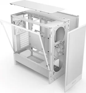 NZXT skříň H5 Flow edition / 2x120 mm fan / USB 3.0 / USB-C 3.1 / průhledná bočnice / mesh panel / bílá