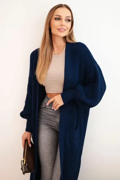 Legínovo Dlhý kardigan sveter cappuccino Farba: Červená, Veľkosť: UNI