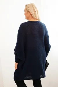 Legínovo Dámsky sveter Plus Size s moherom pončo bordový Farba: Khaki, Veľkosť: UNI