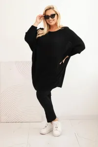 Legínovo Dámsky sveter Plus Size s moherom pončo bordový Farba: Khaki, Veľkosť: UNI