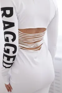 Legínovo Šaty Ragged sivý melír Farba: Modrá, Veľkosť: UNI