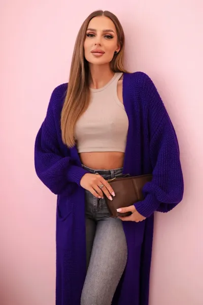 Legínovo Dlhý kardigan sveter cappuccino Farba: Červená, Veľkosť: UNI