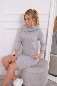 Legínovo Mätová šaty s kapucňou a vreckami Farba: Modrá, Veľkosť: UNI