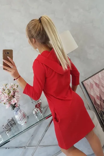 Legínovo Mätová šaty s kapucňou a vreckami Farba: Modrá, Veľkosť: UNI