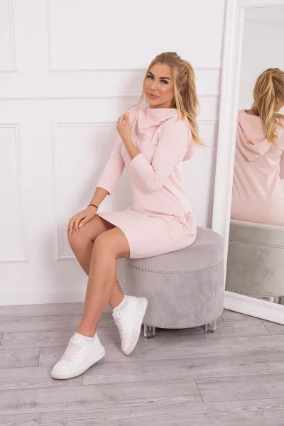 Legínovo Mätová šaty s kapucňou a vreckami Farba: Modrá, Veľkosť: UNI