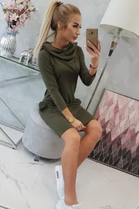 Legínovo Mätová šaty s kapucňou a vreckami Farba: Modrá, Veľkosť: UNI