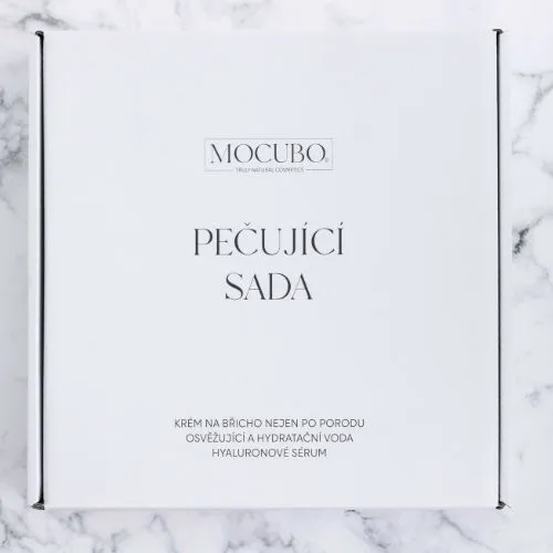 Ošetrujúca sada (osviežujúca a hydratačná voda, hyaluronové sérum, krém na brucho) MOCUBO