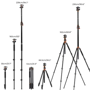 K&F Concept K&F 90-palcový / 2,3 m statívy pre fotoaparáty Statívy zo zliatiny horčíka... 30889