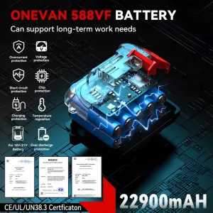 OneVan 1000W akumulátorový elektrický ručný vysávač pre batériu MAKITA 18V