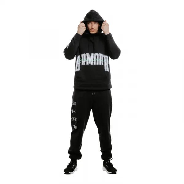 Pánska zateplená mikina s kapucňou UNDER ARMOUR UA Essential Flc Nov Hood-BLK