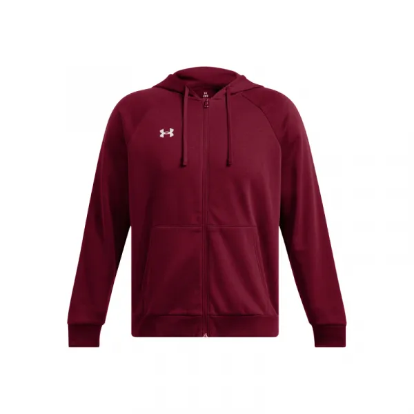 Pánska zateplená mikina so zipsom UNDER ARMOUR UA Rival Fleece FZ Hoodie-RED
