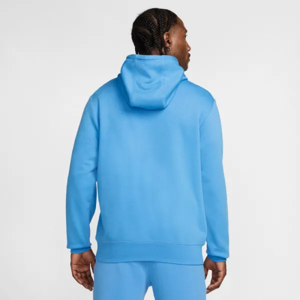 Pánska zateplená tréningová mikina s kapucňou NIKE M NK CLUB BB HDY FUTURA BLOCK-412 UNIVERSITY BLUE