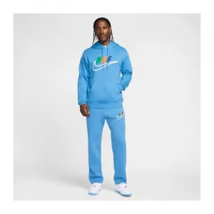 Pánska zateplená tréningová mikina s kapucňou NIKE M NK CLUB BB HDY FUTURA BLOCK-412 UNIVERSITY BLUE