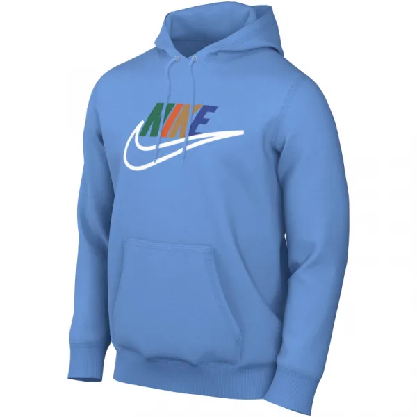 Pánska zateplená tréningová mikina s kapucňou NIKE M NK CLUB BB HDY FUTURA BLOCK-412 UNIVERSITY BLUE
