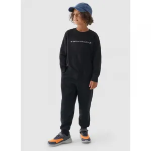 Chlapčenské zateplené tepláky 4F JUNIOR TROUSERS-JWAW24TTROM761-20S-DEEP BLACK