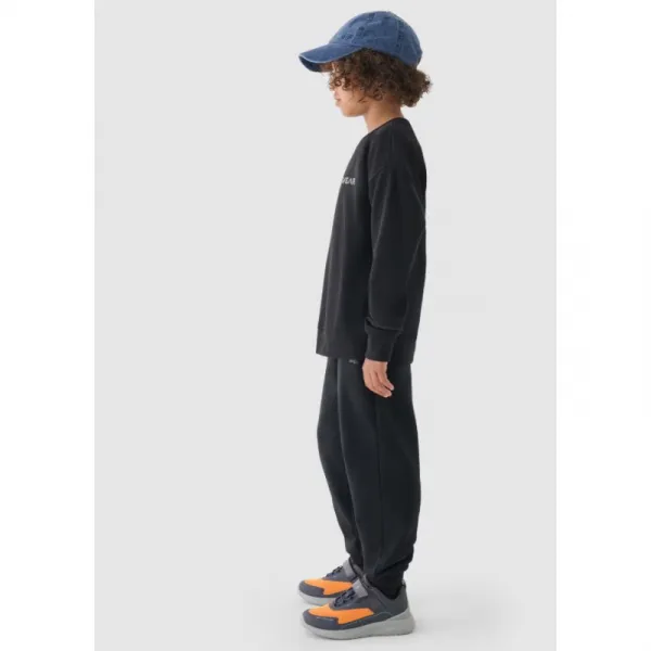 Chlapčenské zateplené tepláky 4F JUNIOR TROUSERS-JWAW24TTROM761-20S-DEEP BLACK