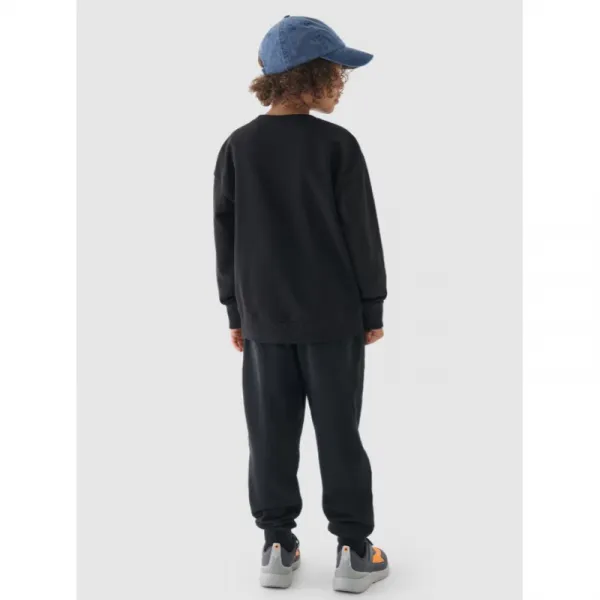 Chlapčenské zateplené tepláky 4F JUNIOR TROUSERS-JWAW24TTROM761-20S-DEEP BLACK