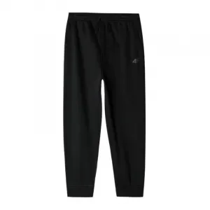 Chlapčenské zateplené tepláky 4F JUNIOR TROUSERS-JWAW24TTROM761-20S-DEEP BLACK