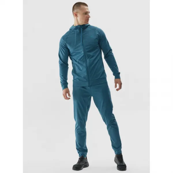 Pánske zateplené tepláky 4F TROUSERS FNK-WAW24TFTRM682-46M-TEAL MELANGE
