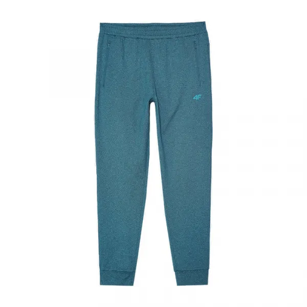 Pánske zateplené tepláky 4F TROUSERS FNK-WAW24TFTRM682-46M-TEAL MELANGE