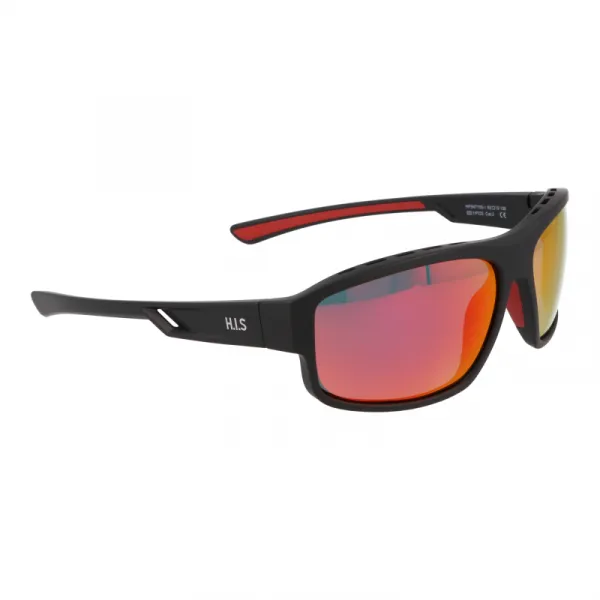 Polarizačné slnečné okuliare H.I.S. POLARIZED HPS47105-1, black, smoke with red mirror POL, 62-15-139