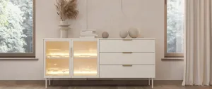 ArtLas Obývacia stena NAIRE s LED osvetlením | cashmere