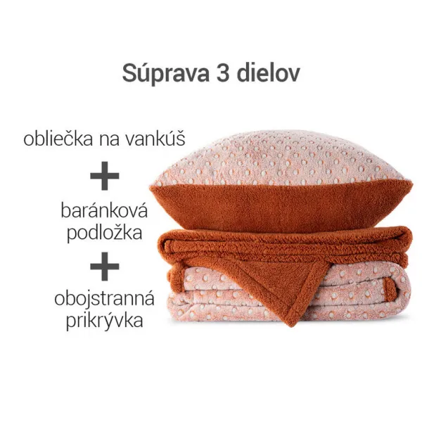 Baránková súprava POLKA karamelová 3 ks