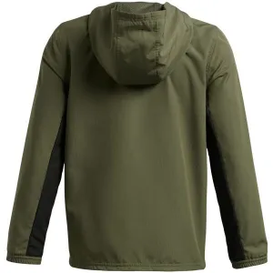 Under Armour RIVAL WOVEN JACKET Chlapčenská bunda, tmavo zelená, veľkosť M