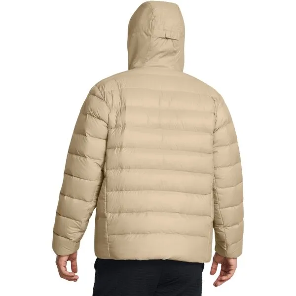 Under Armour LEGEND DOWN HOODED Pánska bunda, béžová, veľkosť M