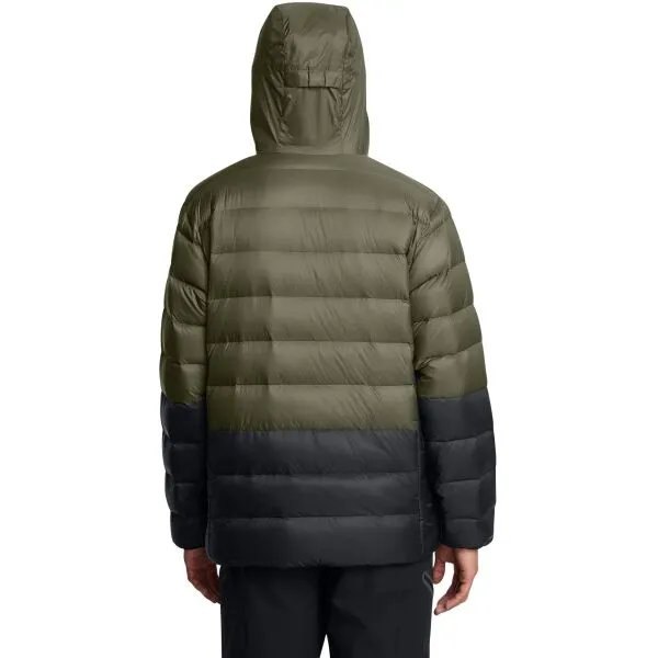 Under Armour LEGEND DOWN HOODED Pánska bunda, khaki, veľkosť M