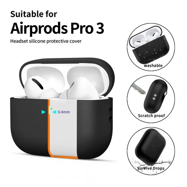 Tech-Protect Silikónové puzdro, Apple AirPods Pro 3, čierne