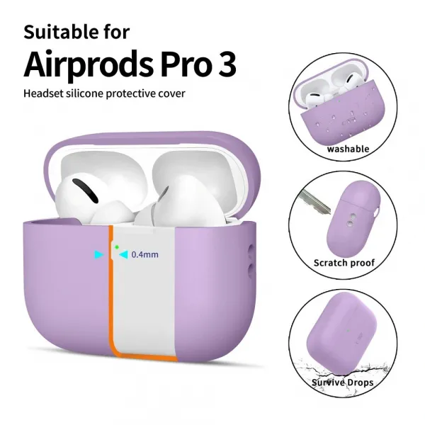 Tech-Protect Silikónové puzdro, Apple AirPods Pro 3, fialové