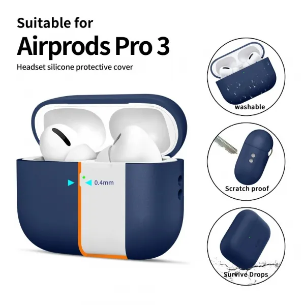 Tech-Protect Silikónové puzdro, Apple AirPods Pro 3, modré