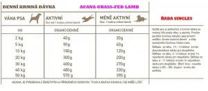 Acana Dog Grass-Fed Lamb Singles 2 kg