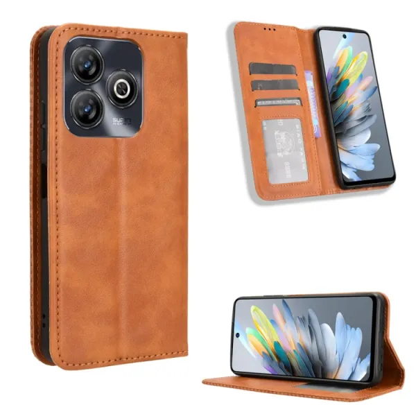 BUSINESS Peňaženkový kryt pre ZTE Blade A75 hnedý