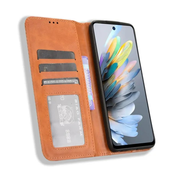 BUSINESS Peňaženkový kryt pre ZTE Blade A75 hnedý