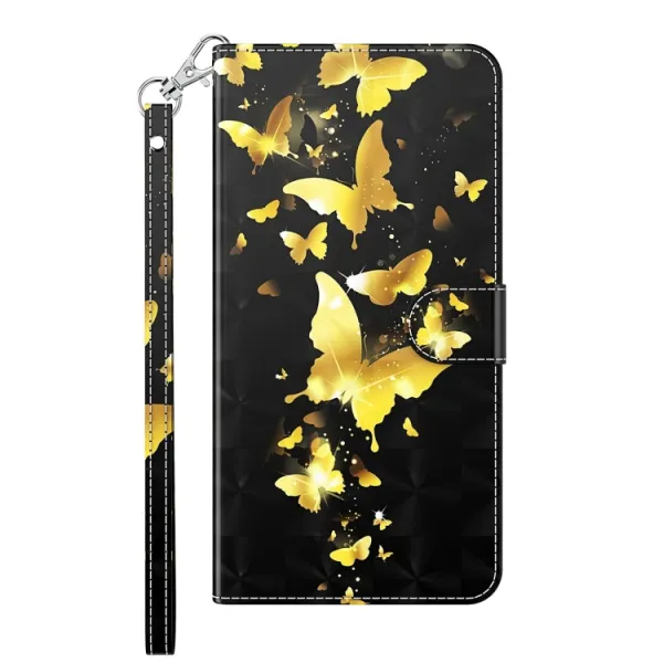 ART Peňaženkový kryt pre Motorola Moto E13 GOLD BUTTERFLY