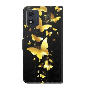 ART Peňaženkový kryt pre Motorola Moto E13 GOLD BUTTERFLY
